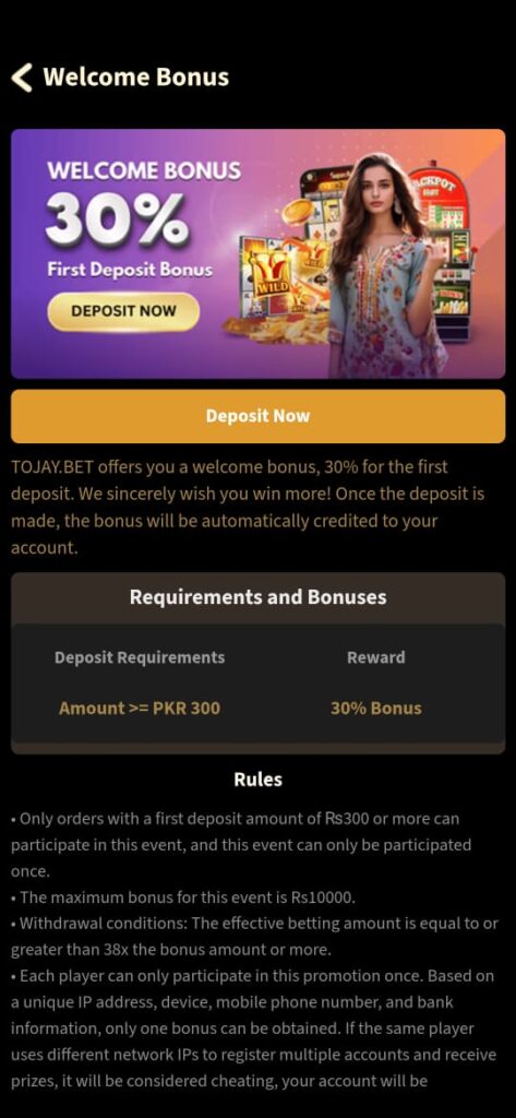 tojay bet welcome bonus